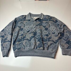 Vintage Season Ticket floral long sleeve Patterned muted sweater lightweight